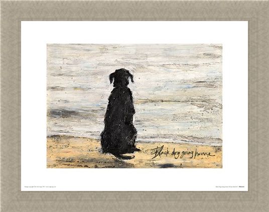Framed Framed Black Dog Going Home - Sam Toft