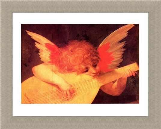 Framed Framed Putto Musicante - Rosso Fiorentino