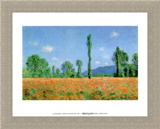 Framed Framed Campo Di Papaveri 1890 - Claude Monet