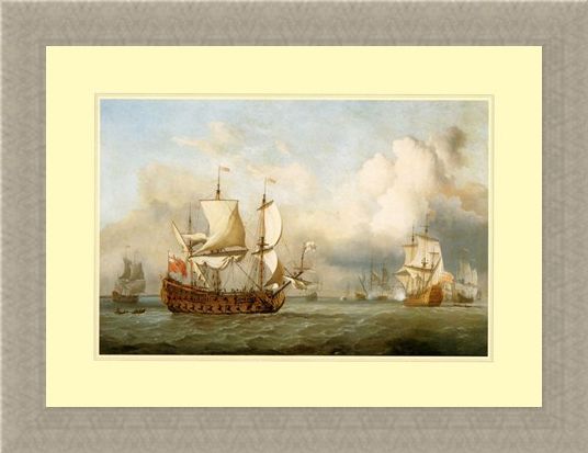 Framed Framed The Ship ' English Indiaman' - Antonio Jacobsen