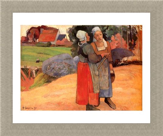 Framed Framed Paysannes Bretonnes - Paul Gauguin