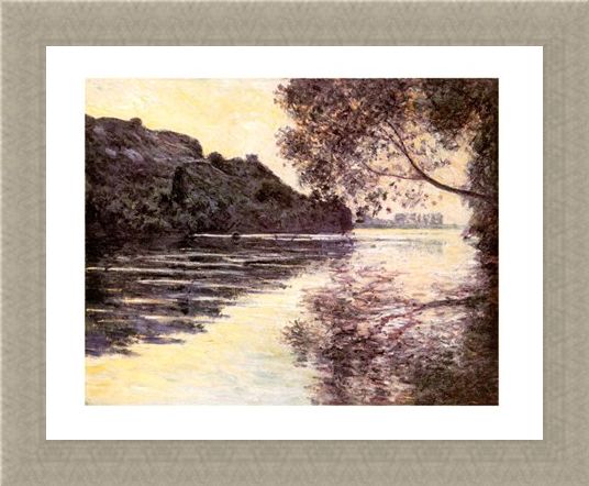 Framed Framed Effet De Soleil Couchant Sur La Seine At Port-Ville - Claude Monet