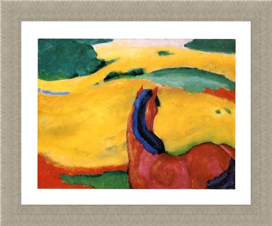 Framed Framed Pferd In Der Landschaft - Franz Marc
