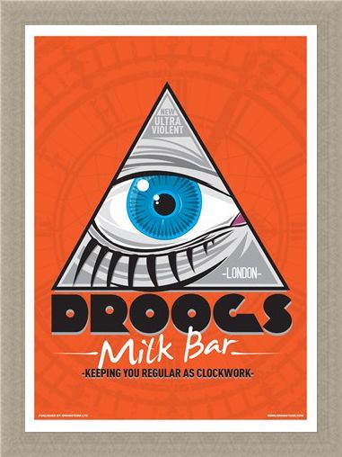 Framed Framed Droogs Milk Bar Mini Poster - Inspired By Clockwork Orange