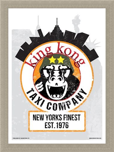 Framed Framed King Kong Taxi Company Mini Poster - Inspired By Taxi Driver
