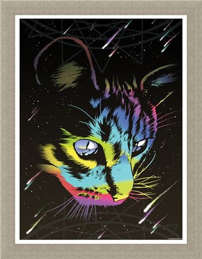 Framed Framed Rainbow Cat - Unorthodox Collective