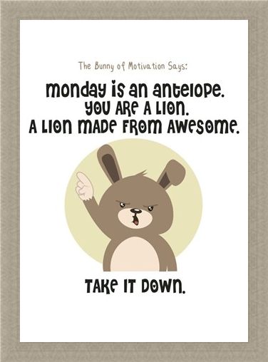 Framed Framed Monday Is An Antelope - The Bunny Of Motivation