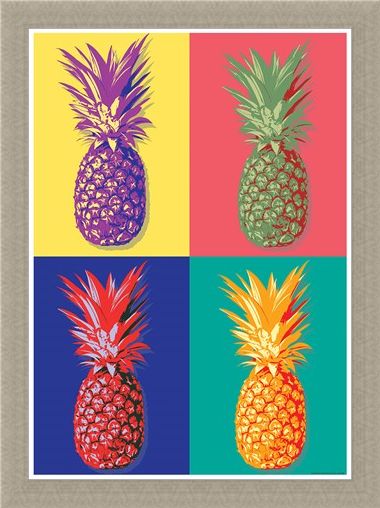 Framed Framed Taste of the Tropics - Pop Art Pineapple