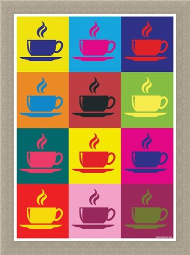 Framed Framed Coffee Kaleidoscope - Pop Art Percolator