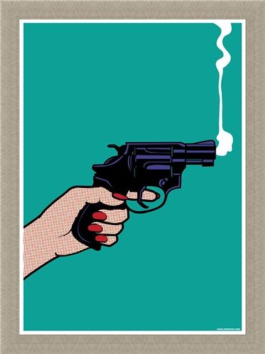 Framed Framed Smokin' Revolver - A Sideways Shot