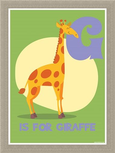 Framed Framed G...is for Giraffe - Animal Education
