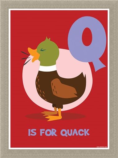Framed Framed Q Is For Quack - Learning With Pictures