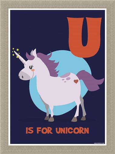 Framed Framed U Is For Unicorn - Learning With Pictures