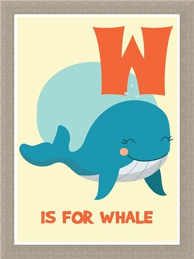 Framed Framed W Is For Whale - Learning By Pictures