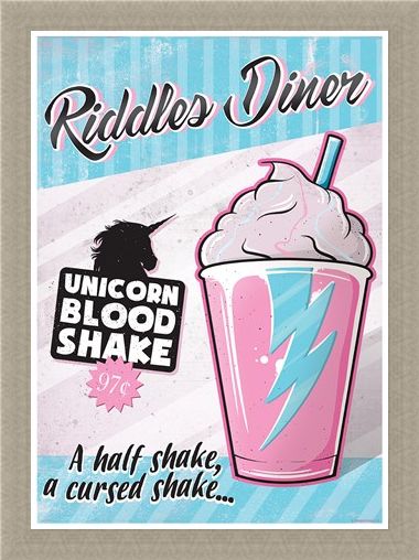 Framed Framed Riddles Diner - Unicorn Blood Shake