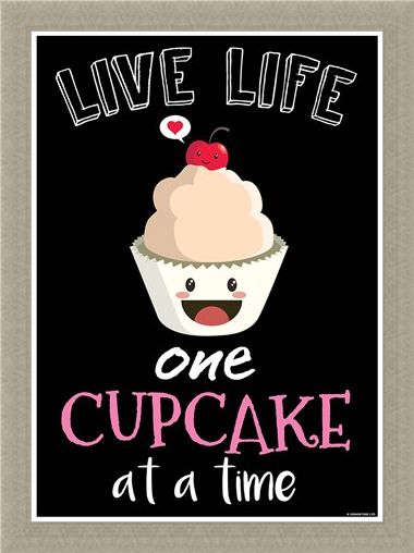 Framed Framed Cheeky Treat - Live Life One Cupcake At A Time