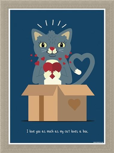 Framed Framed I Love You As Much As My Cat Loves A Box - Feline Love