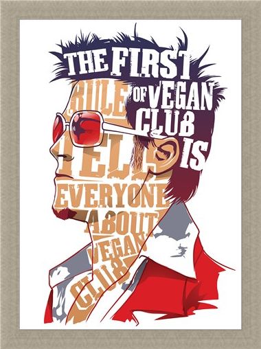Framed Framed The First Rule Of Vegan Club Mini Poster -