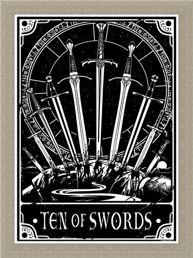Framed Framed Ten Of Swords - Deadly Tarot