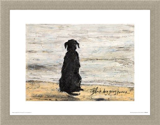 Framed Framed Black Dog Going Home - Sam Toft