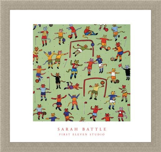 Framed Framed Football Cats - Sarah Battle