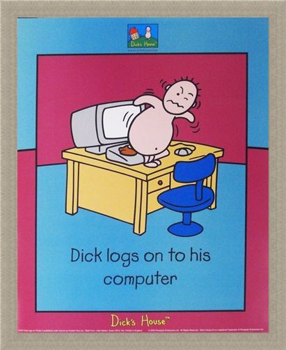 Framed Framed Dick Logs on to his Computer - Dick's House