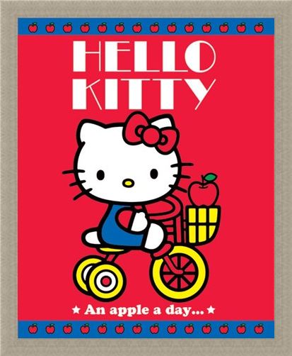 Framed Framed Hello Kitty - An Apple A Day