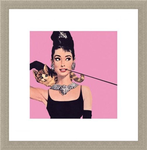 Framed Framed Audrey Hepburn - Pink - Audrey Hepburn