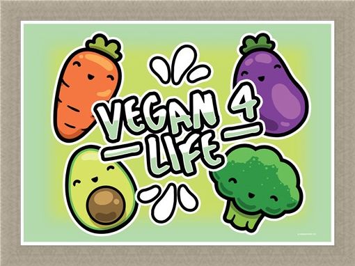 Framed Framed Fruits & Roots! - Vegan 4 Life