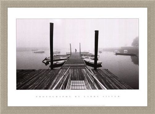 Framed Framed Misty Harbour - Larry Silver