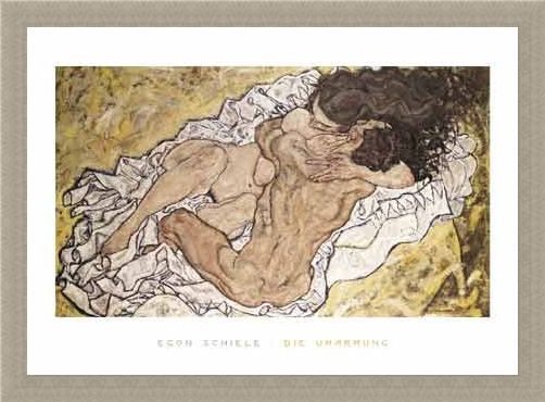 Framed Framed The Embrace (Lovers II), 1917 - Egon Schiele
