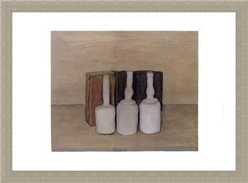 Framed Framed Three Bottles - Giorgio Morandi