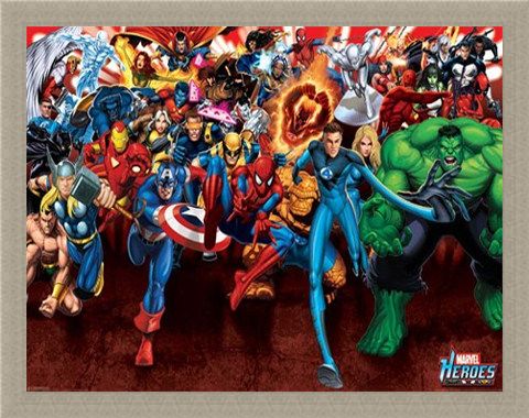 Framed Framed Here To Save The Day - Marvel Heroes