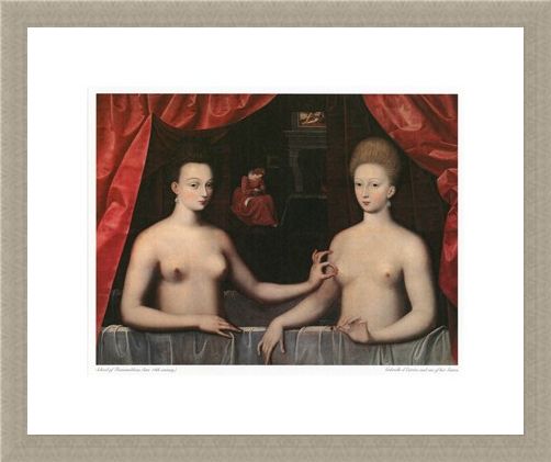 Framed Framed Gabrielle d'Estrees and one of her Sisters - School of Fontainbleau