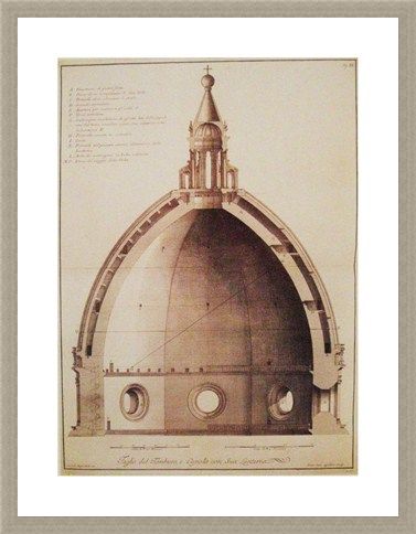 Framed Framed Cross Section of the Dome of the Cathedral - Bernardo Sansone Sgrilli
