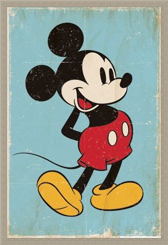 Framed Framed Retro Mickey Mouse - Walt Disney