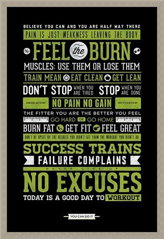 Framed Framed Gym Motivation - No Excuses