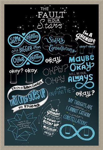 Framed Framed The Fault In Our Stars Typographic - The Fault In Our Stars