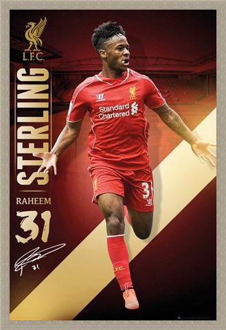Framed Framed Raheem Sterling - Liverpool Football Club