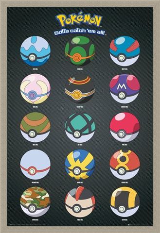 Framed Framed Pokeballs - Pokemon