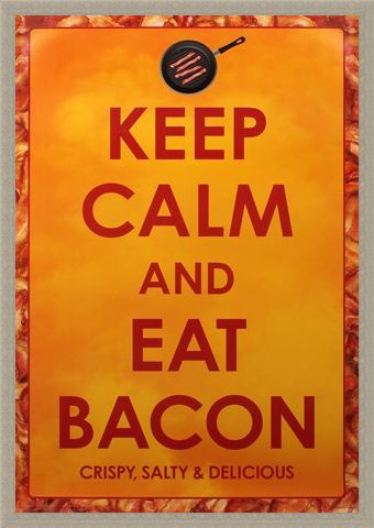 Framed Framed Crispy Salty & Delicious - Keep Calm and Eat Bacon