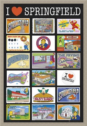 Framed Framed I Love Springfield - TV's Favourite Fictional Town
