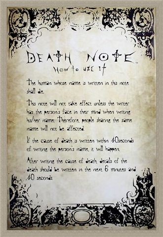Framed Framed Play By The Rules - Death Note