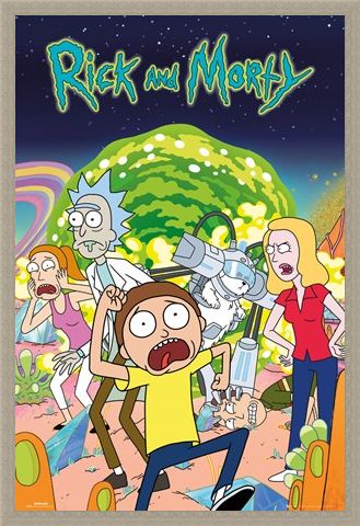 Framed Framed Rick and Morty Group - Cartoon Sitcom