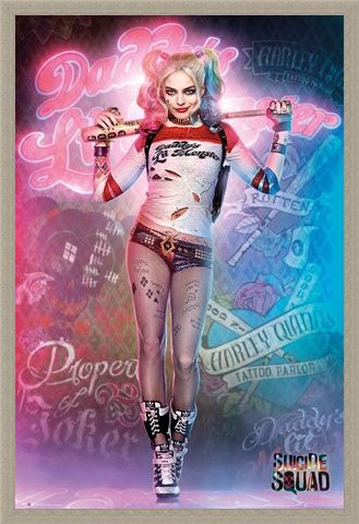 Framed Framed Harley Quinn In Neon - Suicide Squad