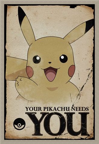 Framed Framed Pikachu Needs You - Pokemon