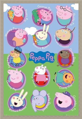 Framed Framed Lots Of Friends - Peppa Pig Multi Characters