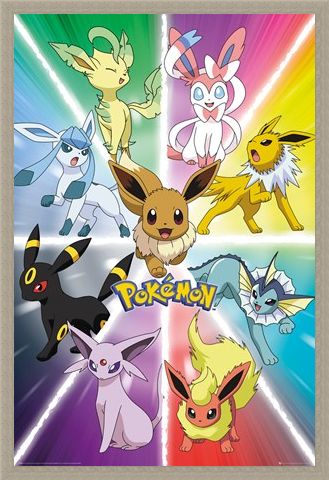 Framed Framed Eevee Evolution - Pokemon