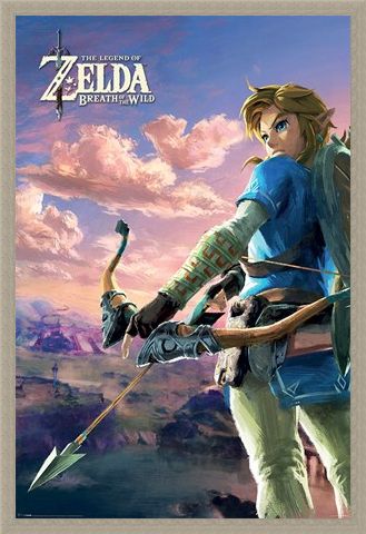 Framed Framed Breath of the Wild Hyrule Scene Landscape - The Legend of Zelda