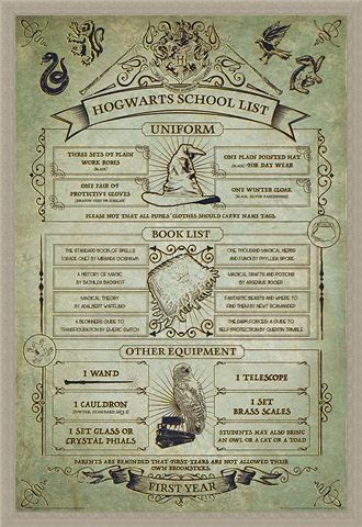 Framed Framed Hogwarts First Year Essentials - Harry Potter